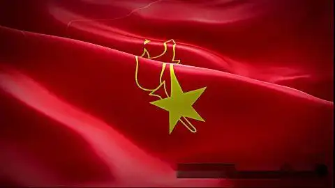 s851 少先队出旗曲 中国少年先锋队 队旗飘扬 视频素材