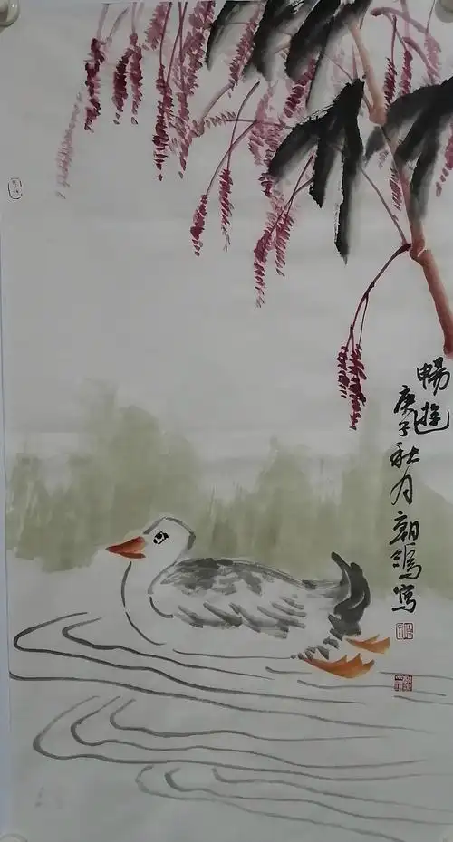 新视觉美术中心成人国画课堂《鸭子的画法》习作