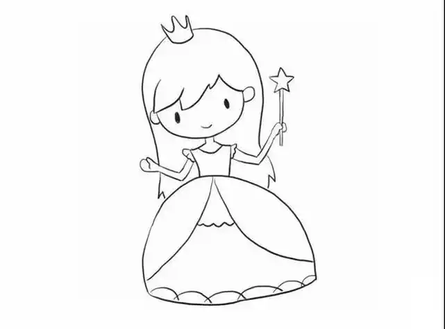 卡通可爱的公主简笔画绘画教程
