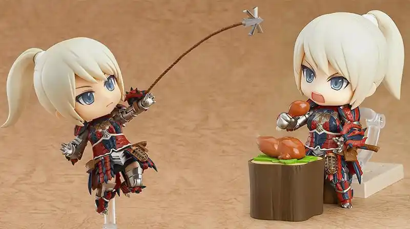 gsc怪物猎人世界雄火龙套女猎人粘土人来啦