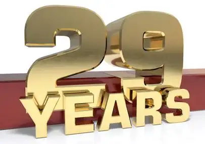 3d illustrati生日快乐数字 29, 贺卡二十九年在有趣的艺术风格与蛋糕