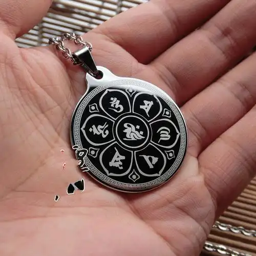 准提佛母钨金吊坠 准提咒轮挂件准提佛母 准提神咒挂坠 六字真言 准提