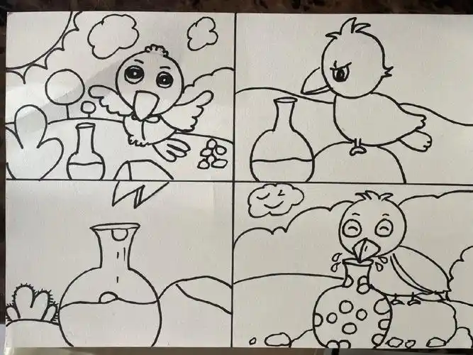 幼师考编|主题简笔画|乌鸦喝水