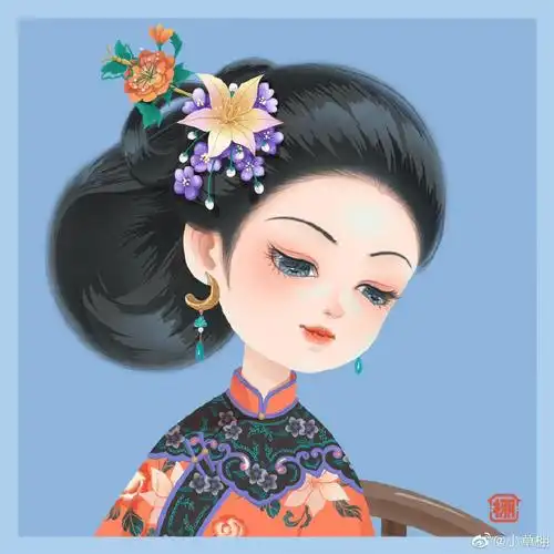 可爱的清代女子头像