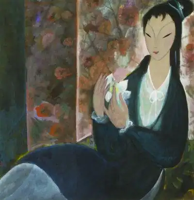 林风眠作品《白莲仕女》 中华艺术宫藏