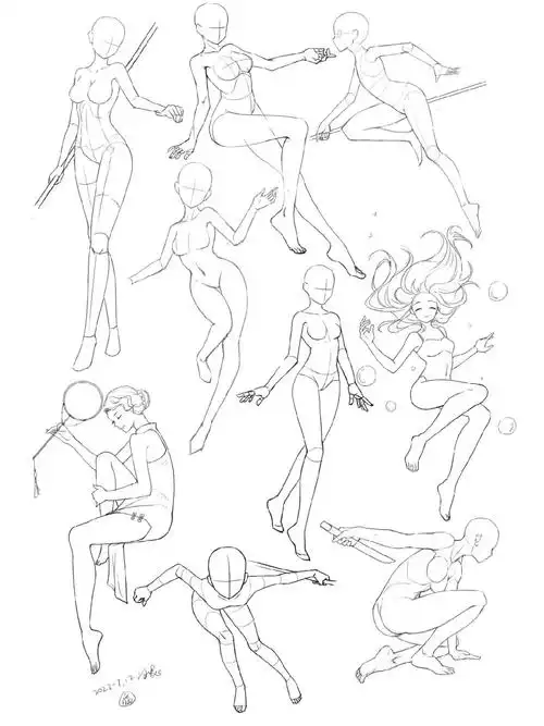 绘画打卡|人体动态练习|人体素材分享