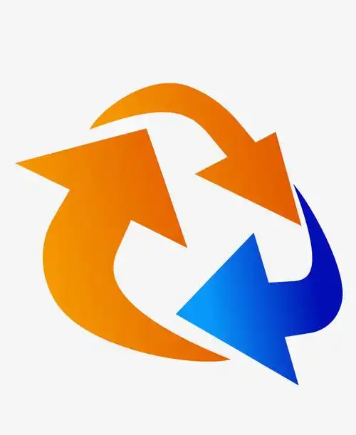 矢量双色循环箭头png图片