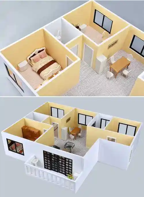 楼房模型 建筑房屋模型diy制作手工剖面户型拼装场景现代风格房子小屋