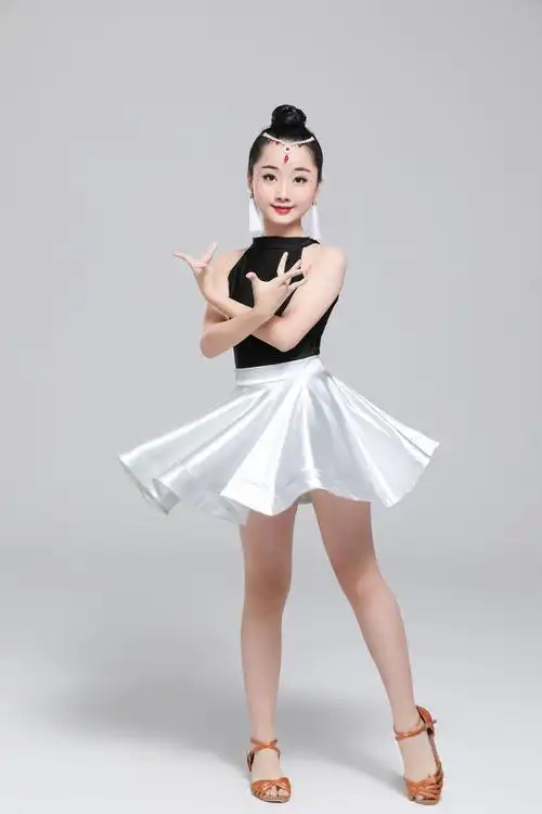 2019新款儿童拉丁舞裙夏季少儿拉丁服考级比赛服女童练功舞蹈服
