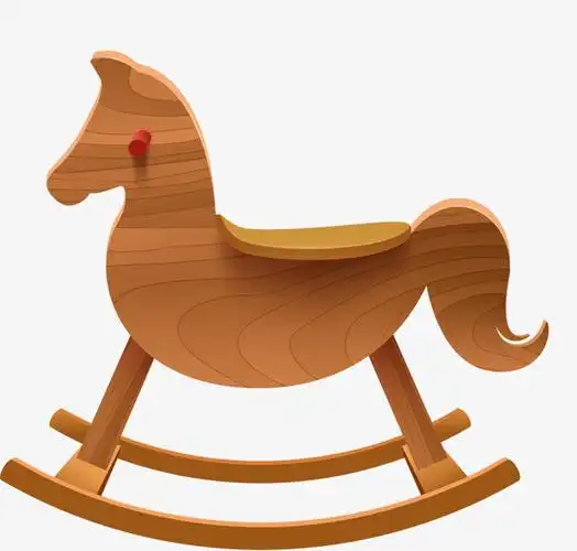 矢量png木质可爱卡通木马