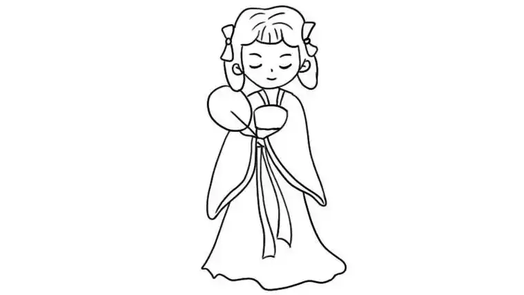 唐代卡通美女简笔画