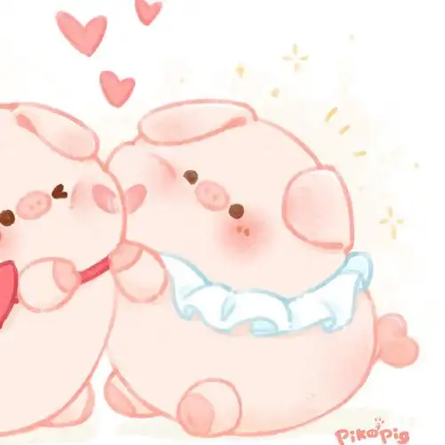 饲养员get同款屁可猪挂件94520猪猪来宠粉啦,画了两个版本贴贴头像