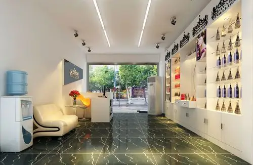 化妆品店铺展示架装修效果图片