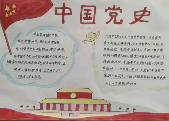 抄报学习党史手抄报一等奖模板教程关于党史的手抄报怎么画好看学党史