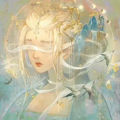 再击空明·绝美古风女头作者:小红书–养猫画画的随随_卡通动漫头像