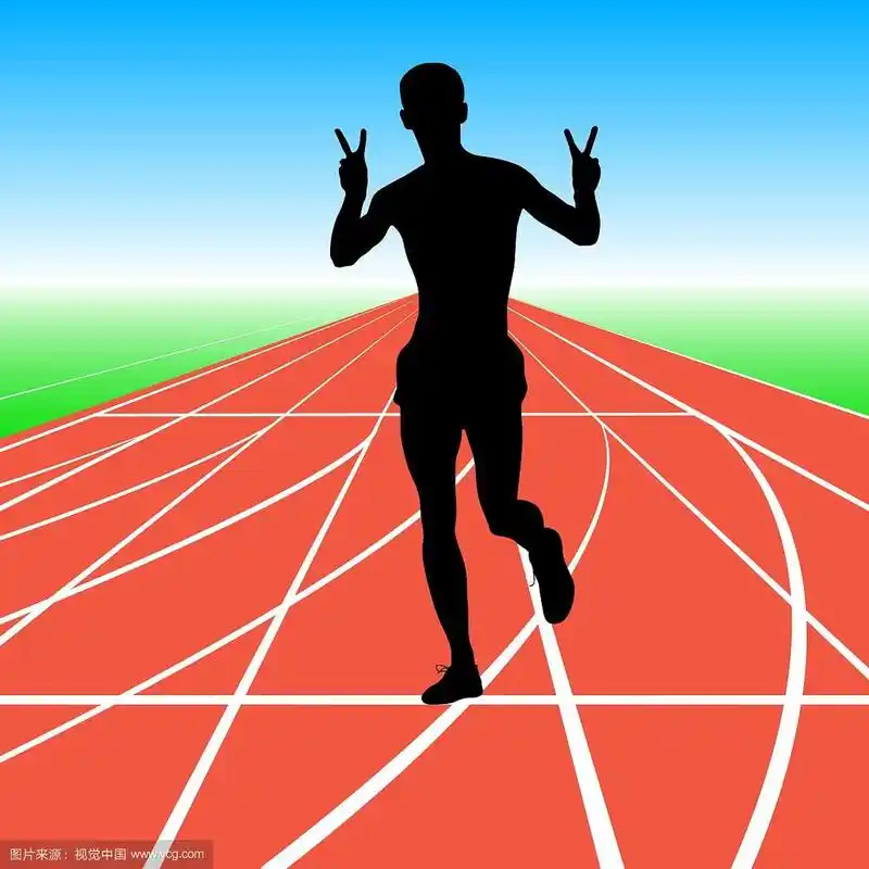 跑步者在短跑男子身上的剪影