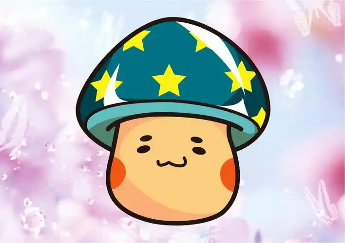 蘑菇君星星帽子可爱壁纸蘑菇