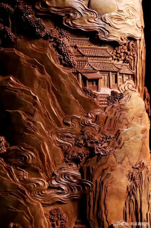 老山檀香,珍藏级文人书房大笔筒,木雕摆件