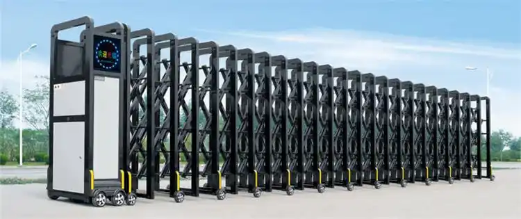 智能电动伸缩门-黑平顶门