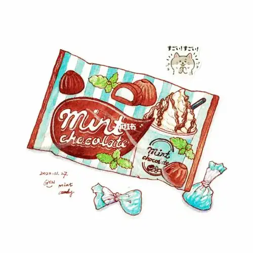 水彩薄荷巧克力
