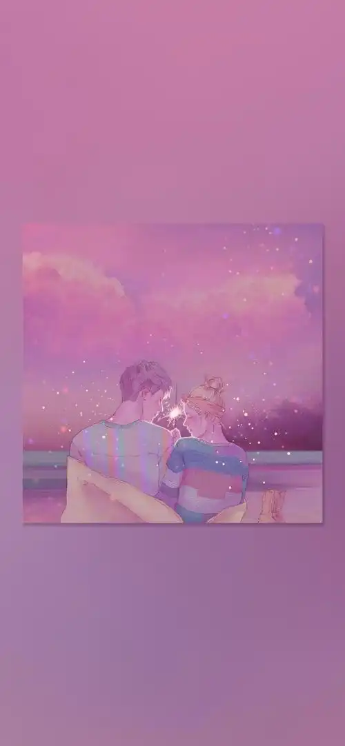 甜蜜情侣爱情插画高清手机壁纸