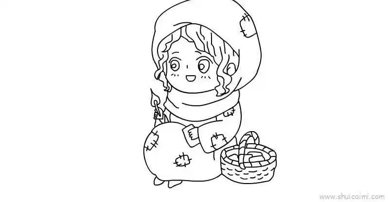 卖火柴简笔画的画法图解分享到这里,查找更多卖火柴的小女孩简笔画,卖