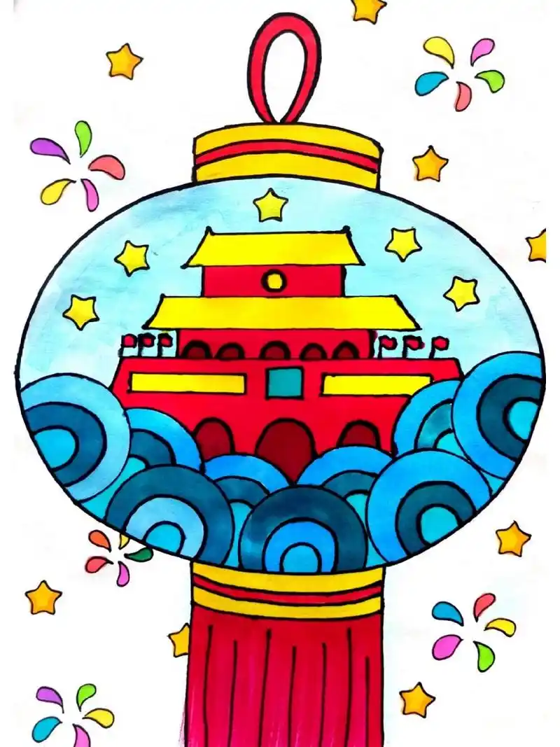 国庆节天安门主题简笔画来啦 国庆节天安门主题简笔画来啦