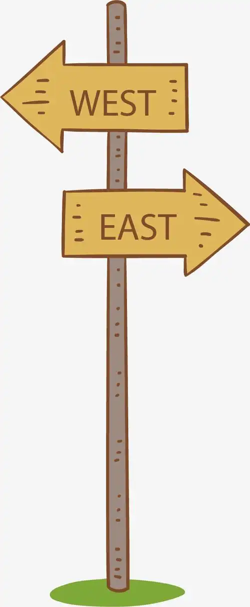 矢量图木制方向标