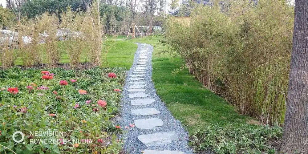 碎石铺路随意且自然,田园风光