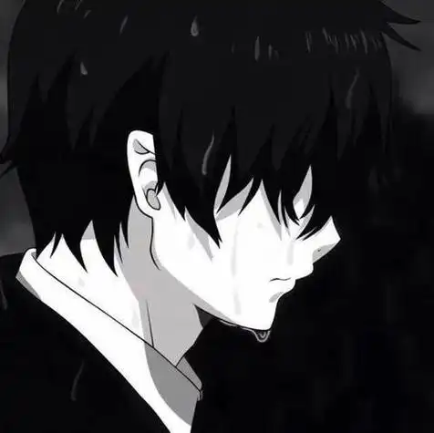 动漫头像:男生头像我也只敢在雨天哭泣