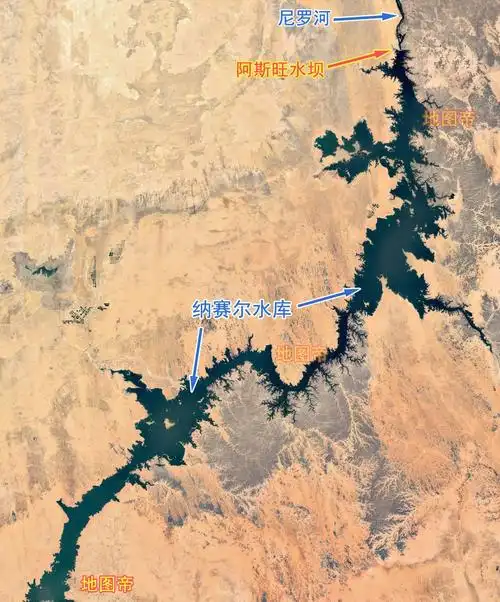 1970年,阿斯旺水坝竣工,尼罗河上就形成了纳赛尔水库,埃及全国的用水