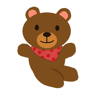 手绘卡通带围巾玩具熊pngpsd2000*2000矢量黄色小熊毛绒玩具pngpsd