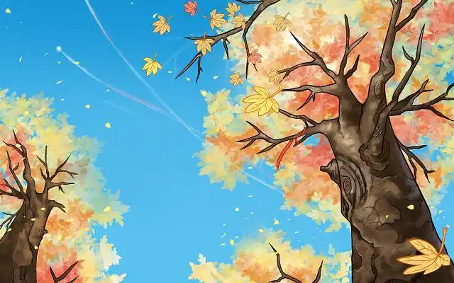 秋天插画手绘秋天秋至大树原创插画背景