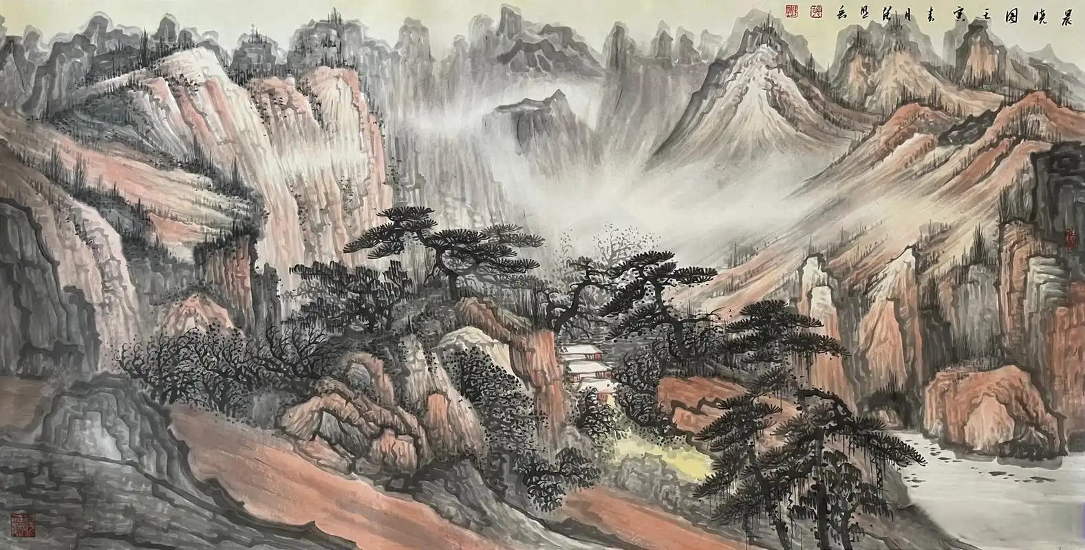 中美协张照兵老师精品山水作品#艺术##国画