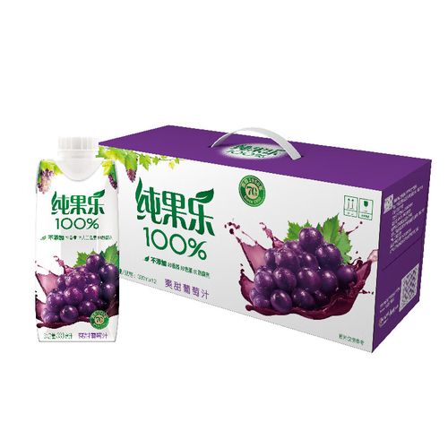 百事可乐 纯果乐 tropicana 葡萄汁 100%果汁 饮料整箱 330ml*12盒