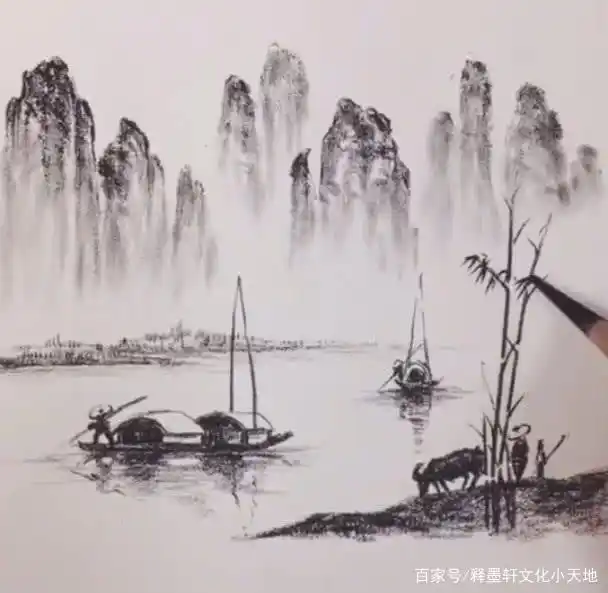 一支铅笔玩出精致素描画,山水绘画堪称一绝,专家称赞有前途
