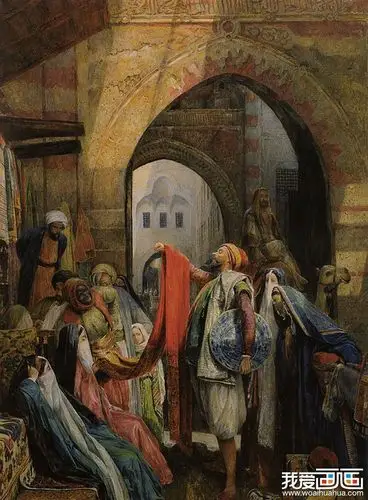 《阿拉伯人集市》约翰·弗里德瑞克·莱维斯水彩画名作欣赏