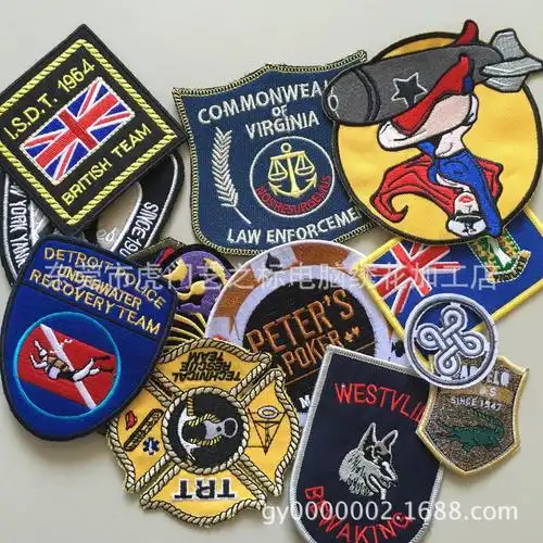 供应精品刺绣徽章 服装肩章胸章** 电脑绣花制作 绣标lo.