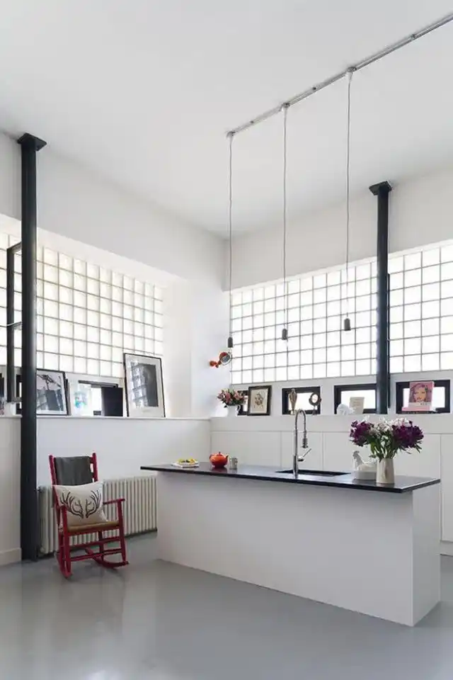 入户见客厅怎么办用玻璃砖做隔断