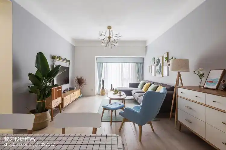 朴素北欧三居客厅设计图片 – 设计本装修效果图
