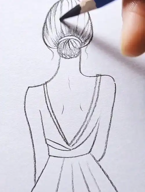 简单线条画背影女孩,一看就会 简笔画-度小视