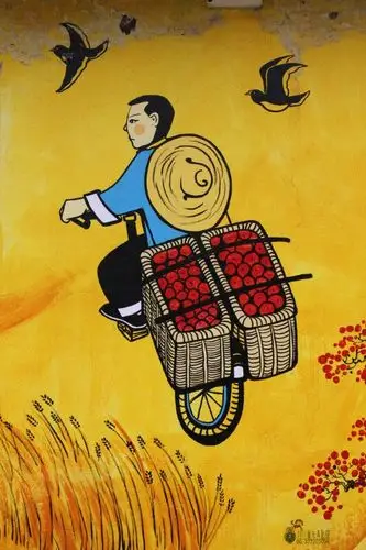 安塞腰鼓山下的农民画