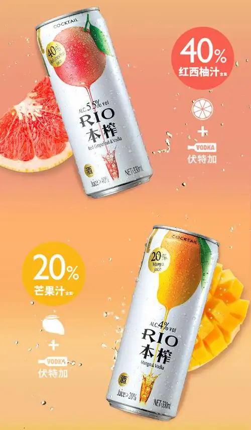 rio锐澳微醺本榨g预调鸡尾酒洋酒330ml8罐预调聚会酒tmallcom天猫