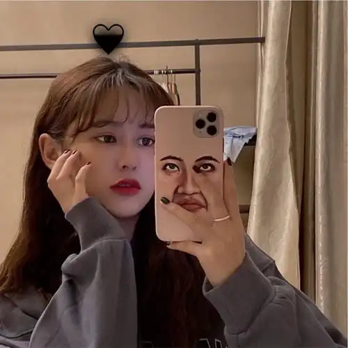 网红自拍挡脸表情iphone11promax情侣硅胶xr男女8plus电话防尘罩