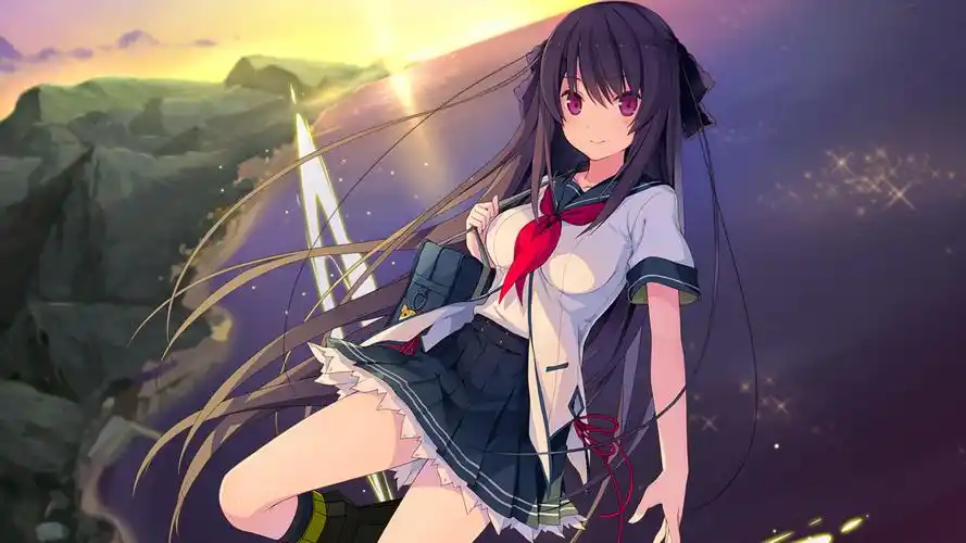 二次元超短裙美女桌面壁纸_卡通动漫_壁纸下载_美桌网