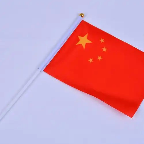 优质8号中国小国旗 五星小红旗 彩旗手摇旗批发 带旗杆厂家直销