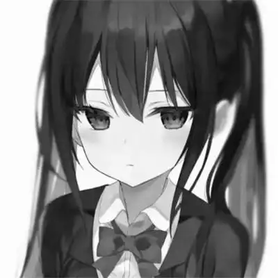 优质女生头像动漫黑白图片