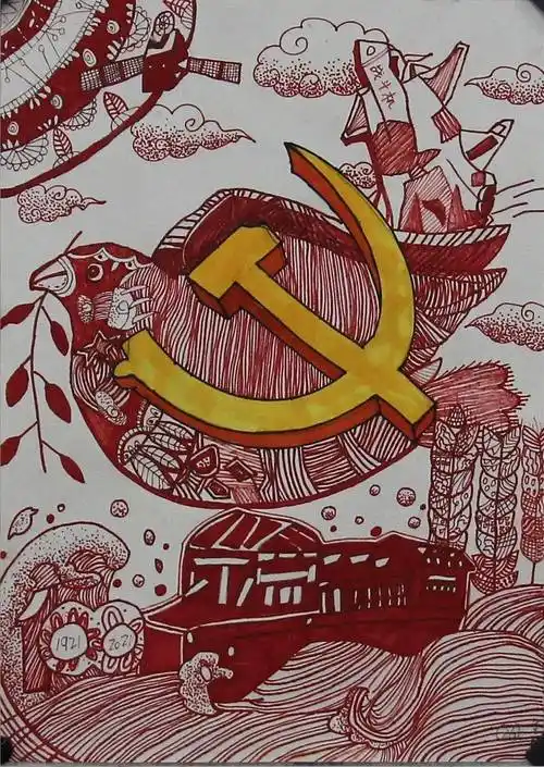 阳13岁(二等奖)《素描静物》南文清 16岁(二等奖)《红色记忆》马梓皓