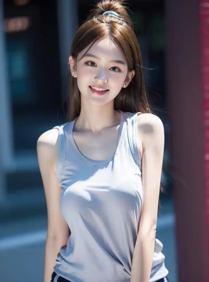 俏皮女孩夏日时尚写真,美丽动人高清壁纸 #气质美女# #美女# #养眼