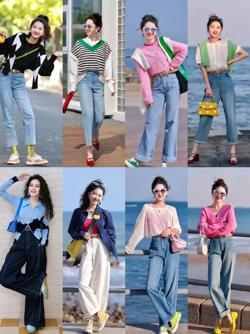 look春天的衣服就要彩色搭配.阳光洒在彩色的衣服上自带美颜 - 抖音